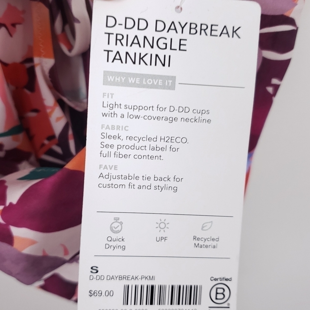 Athleta D/DD daybreak triangle tankini size S - Picture 8 of 9